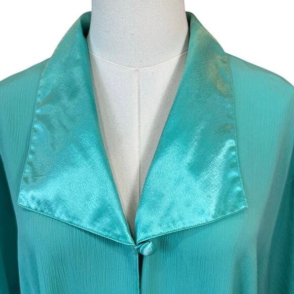 Victoria’s Secret VINTAGE GOLD LABEL Mint Green Satin Collar Sleep Shirt M/ L - Picture 3 of 11